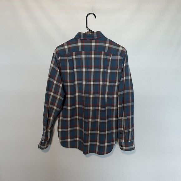J Crew Shirt Mens Medium Blue Red Plaid Sporting Goods Flannel Button Up Cotton - Picture 6 of 8